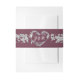 Hart Monogram & Glitter op Lavendel Uitnodigingen Wikkel