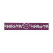 Hart Monogram & Glitter op Plum Uitnodigingen Wikkel (Vlak)