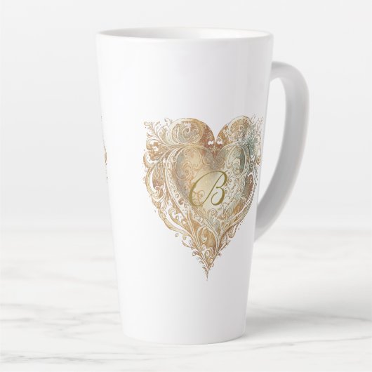 hart monogram gradiënt hoge latte Mok (Rechterhoek)