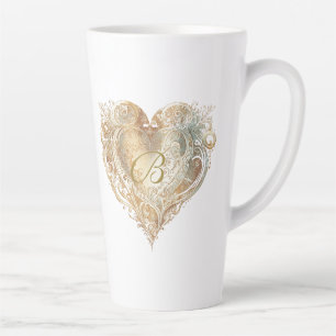hart monogram gradiënt hoge latte Mok