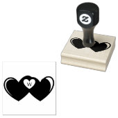 Hart Monogram Hout Art Stamp Rubberstempel (Gestempeld)