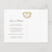 Hart monogram huwelijks annulering goud bruin anno aankondigingskaart (Achterkant)