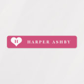Hart Monogram Kleurrijk Waterdicht Naam Labels (Design 1)