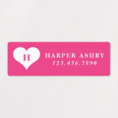 Hart Monogram Kleurrijk Waterdicht Naam Labels (Design 1)