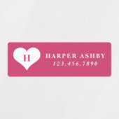 Hart Monogram Kleurrijk Waterdicht Naam Labels (Design 1)