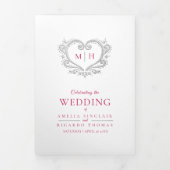 Hart monogram kunst foto bruiloft programma (Cover)