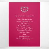 Hart monogram kunst foto bruiloft programma (Binnenkant midden)