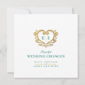 Hart monogram live stream bruiloft liefde aanpasse aankondiging (Achterkant)