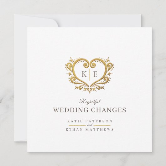 Hart monogram live stream bruiloft liefde aanpasse aankondiging (Achterkant)