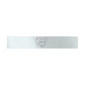 Hart-monogram op zilver uitnodigingen wikkel (Vlak)
