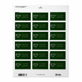 Hart-monogram retouradres - Smaragd Etiket (Full Sheet)