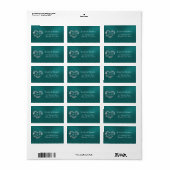 Hart-monogram retouradres - Turkoois Etiket (Full Sheet)