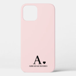 Hart Monogram Roze Roze Meisjesachtig Vrouwelijk Case-Mate iPhone Case