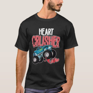 Hart Monster Truck Crusher Funny Valentijnsdag T-shirt