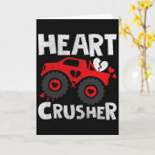 Hart Monster Truck Valentijnsdag Kaart (Gele Bloem)