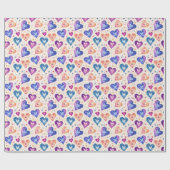 hart motief cadeaupapier (Vlak)