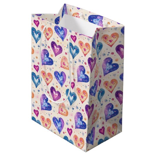 hart motief medium cadeauzakje (Achterkant Gekanteld)
