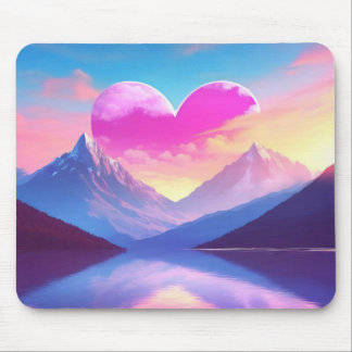 Hart & Mountain Sunset Landschapskunst Muismat
