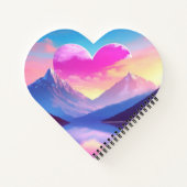 Hart & Mountain Sunset Landschapskunst Notitieboek (Achterkant)