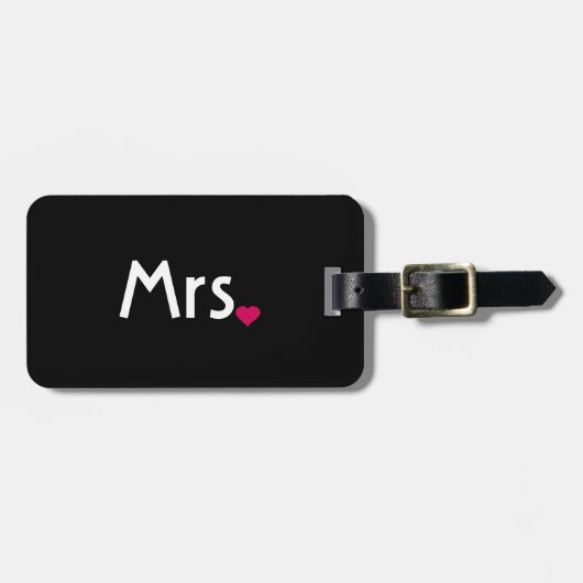 Hart Mr en Mrs bagagelabel voor haar (Voorkant horizontaal)