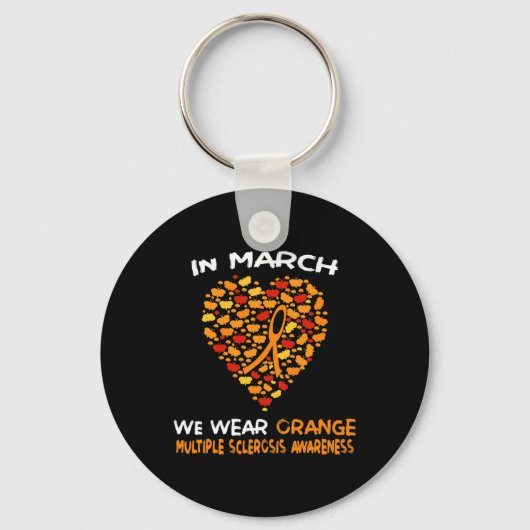 Hart MS Multiple Sclerose Awareness March We Wea Sleutelhanger (Voorkant)
