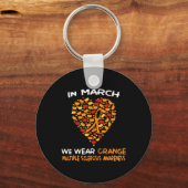 Hart MS Multiple Sclerose Awareness March We Wea Sleutelhanger (Voorkant)
