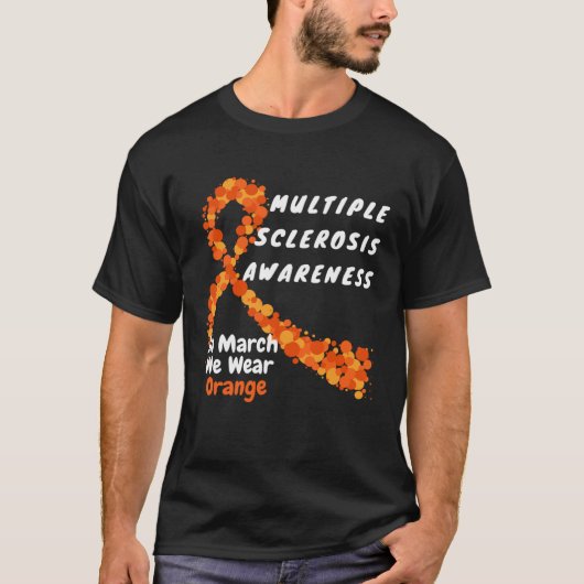 Hart MS Multiple Sclerosis Awareness March We Wea T-shirt (Voorkant)