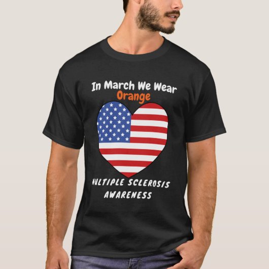 Hart MS Multiple Sclerosis Awareness March We Wea T-shirt (Voorkant)