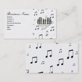 Hart & Muzieknoten Pianotoetsenbord Visitekaartje (Voorkant / Achterkant)