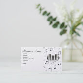 Hart & Muzieknoten Pianotoetsenbord Visitekaartje (Staand voorkant)