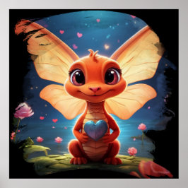 *~* Hart Mythische Schattigee Baby Dragon AP48 Poster