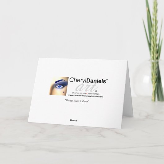 Hart n' Rozen Valentijn Wenskaart Feestdagen Kaart (Achterkant)