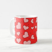 Hart Naadloos Patroon Koffiemok (Voorkant links)