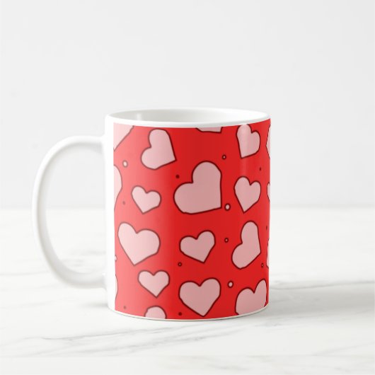 Hart Naadloos Patroon Koffiemok (Links)