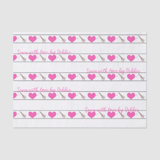 Hart naaigarend, aangepast papier voor klein weefs (Voorkant)