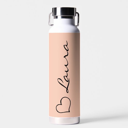 Hart Naam Foto Script Aangepaste Cadeau  Waterfles (Voorkant)