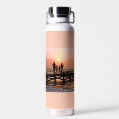 Hart Naam Foto Script Aangepaste Cadeau Waterfles (Achterkant)