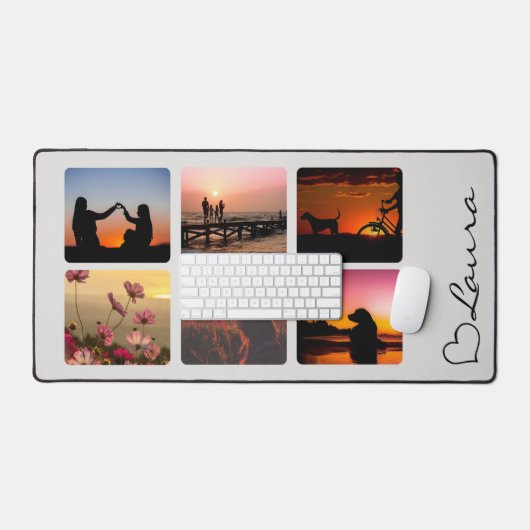 Hart Naam Foto Script Aangepaste Geschenk Bureauma Bureaumat (Keyboard & Muis)