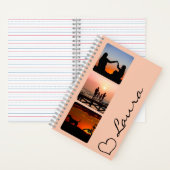 Hart Naam Foto Script Aangepaste Geschenk Notitieb Notitieboek (Binnen)