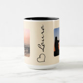 Hart Naam Foto Script Douane Geschenk Mok (Midden)