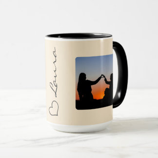 Hart Naam Foto Script Douane Geschenk Mok