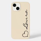 Hart Naam Script Aangepaste Cadeau iPhone Hoesje (Achterkant)