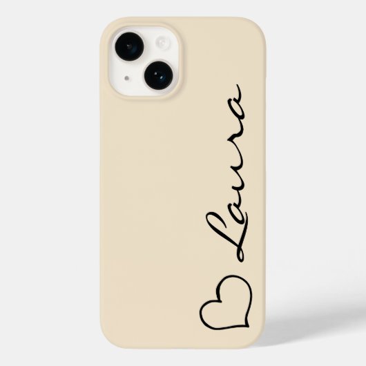 Hart Naam Script Aangepaste Cadeau iPhone Hoesje (Achterkant)