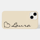 Hart Naam Script Aangepaste Cadeau iPhone Hoesje (Achterkant (horizontaal))