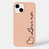 Hart Naam Script Aangepaste Cadeau iPhone Hoesje (Achterkant)