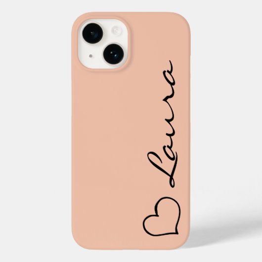 Hart Naam Script Aangepaste Cadeau iPhone Hoesje (Achterkant)