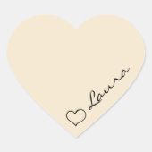 Hart Naam Script Aangepaste Cadeau Sticker (Voorkant)