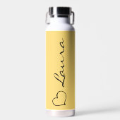 Hart Naam Script Aangepaste Geschenk Waterfles (Voorkant)