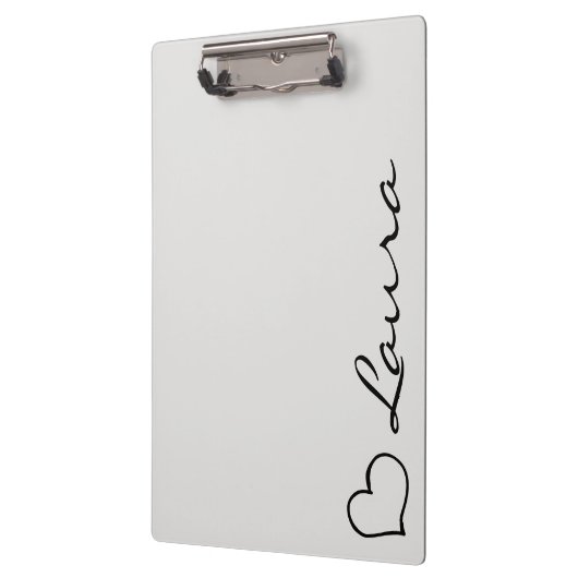 Hart Naam Script Custom Geschenk Klembord (Links)