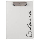 Hart Naam Script Custom Geschenk Klembord (Voorkant)